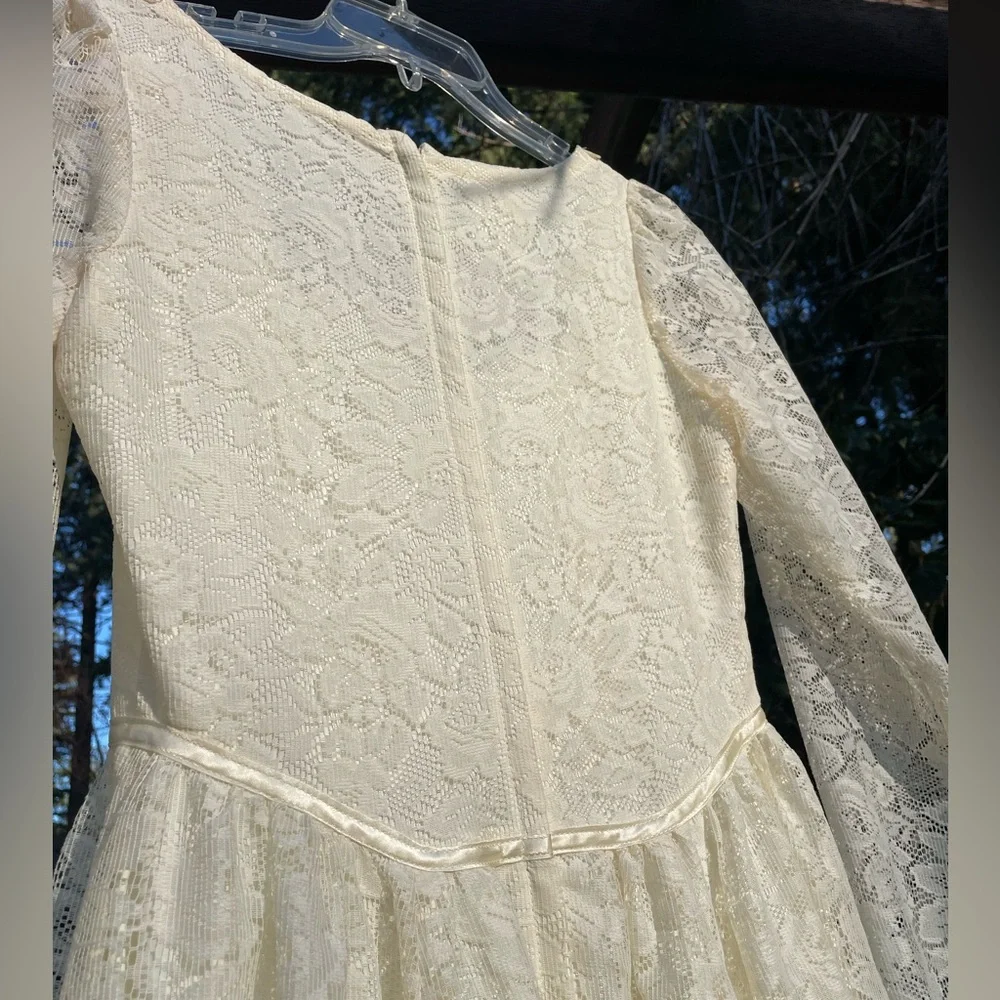 VTG 70s Gunne Sax Romantic Renaissance Bridal Collection Lace Wedding Dress sz11 - Picture 12 of 15